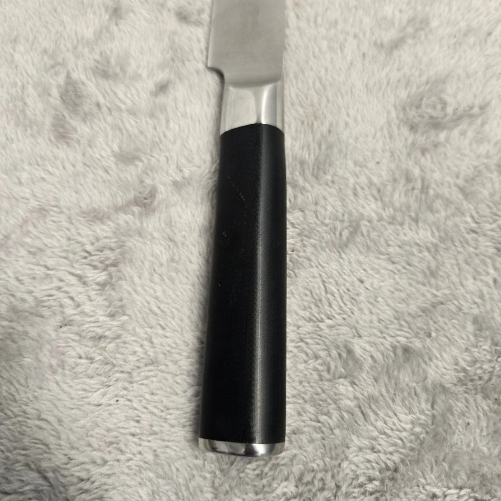 Kamikoto Japanese Honshu Steel 7.5 Inch Utility Slicing Knife Black Handle